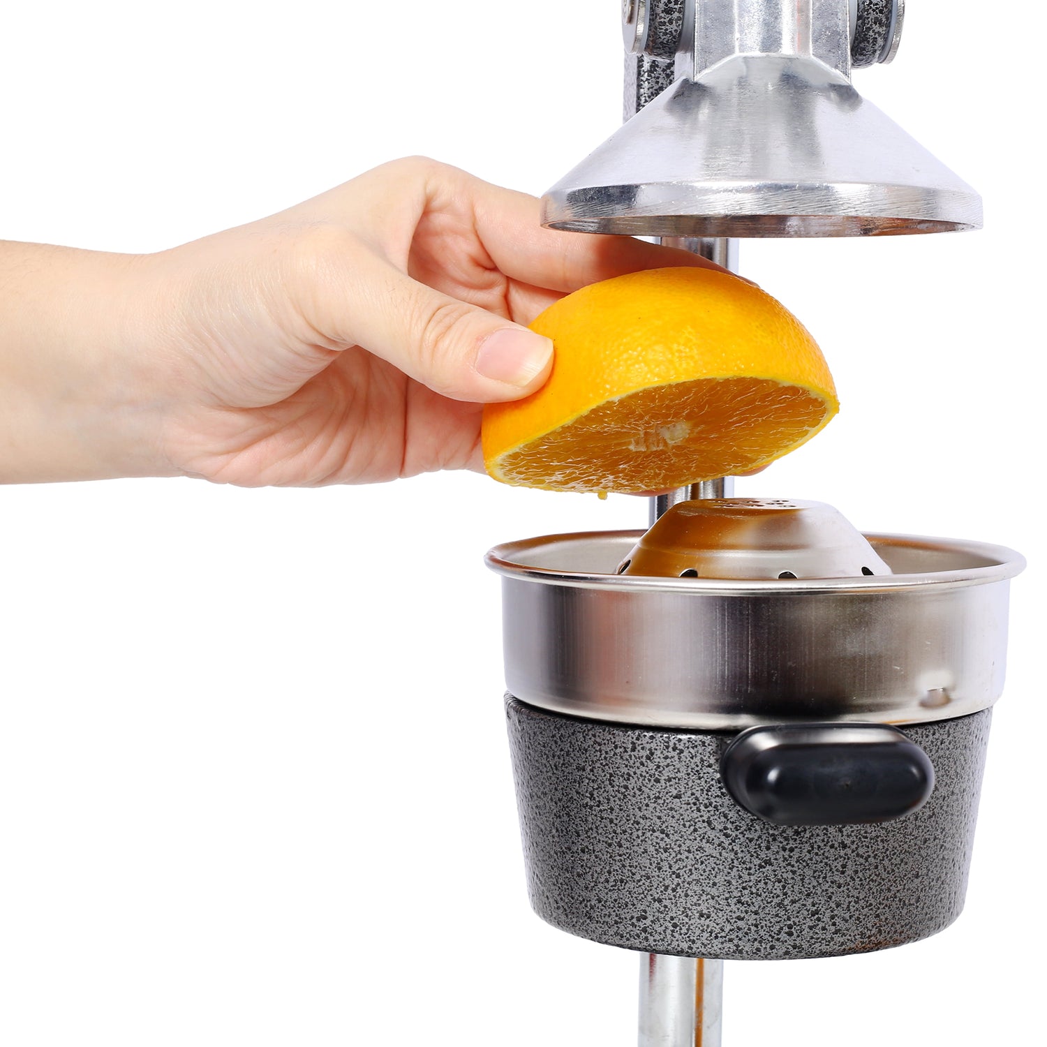 Experience Freshness with Our Heavy-Duty Grey Cast Iron Citrus Juicer - Extra-Large Manual Press for Effortless Juice Extraction
