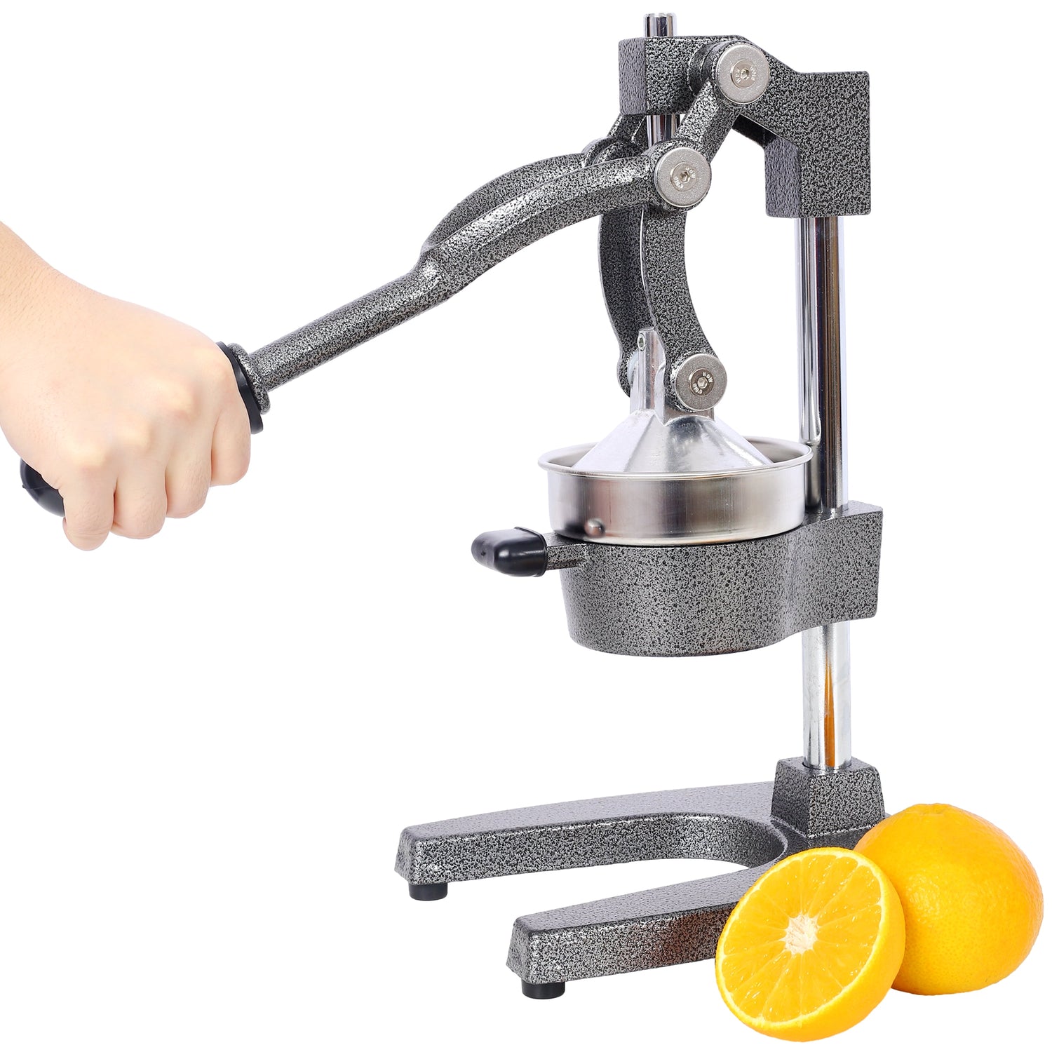 Experience Freshness with Our Heavy-Duty Grey Cast Iron Citrus Juicer - Extra-Large Manual Press for Effortless Juice Extraction